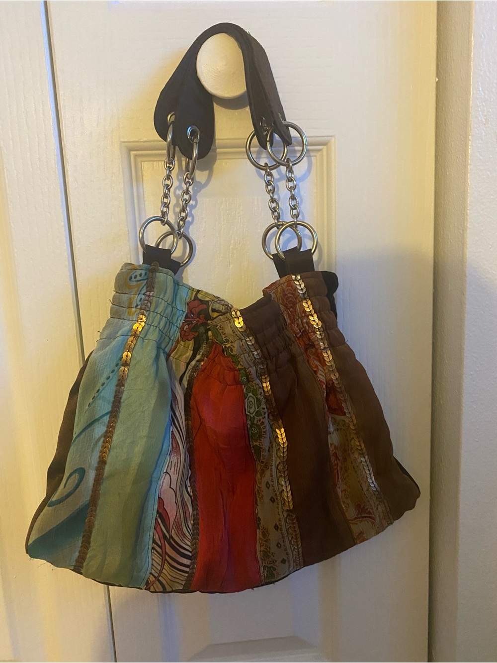 Boho Multi-Color Patchwork Shoulder Bag